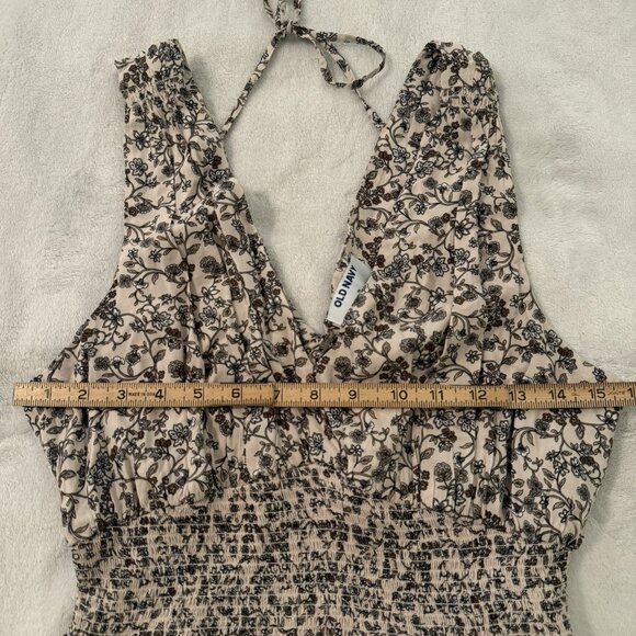 NWT Old Navy Waist-Defined Floral Sleeveless Tie Back Smocked Maxi Dress Medium - Picture 11 of 13